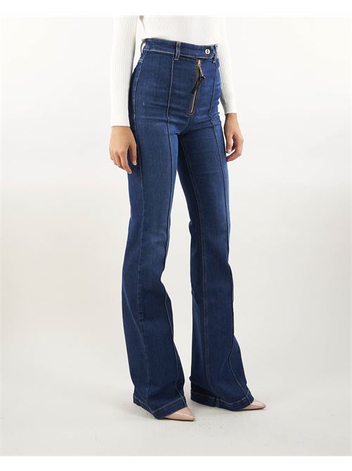 Bell-bottom stretch cotton jeans with ribs Elisabetta Franchi ELISABETTA FRANCHI | Jeans | PJ27D46E2104